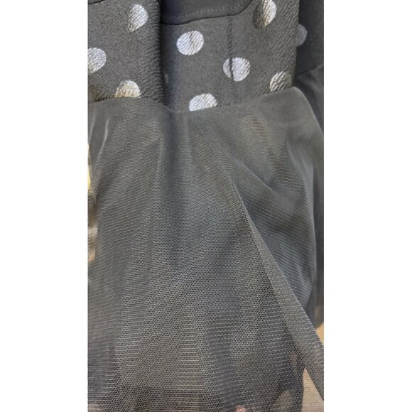 Alembika Womens Black Dress With Sheer Layered Skirt & Patterned Top S - Picture 5 of 6